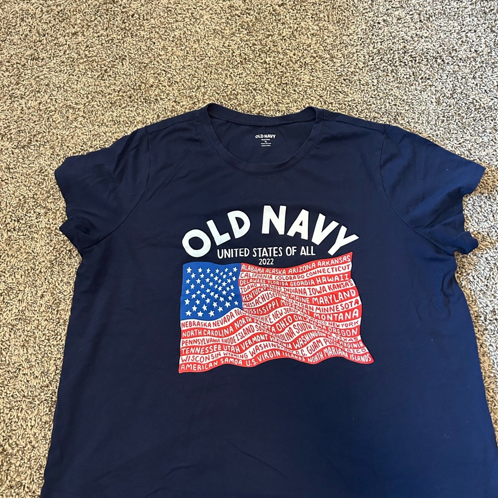 Old Navy Dark Blue Flag Graphic Tee